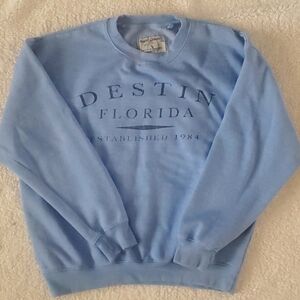 Miami Apparel Blue Destin Florida 1984 Pullover Sweatshirt Women's Size LSome